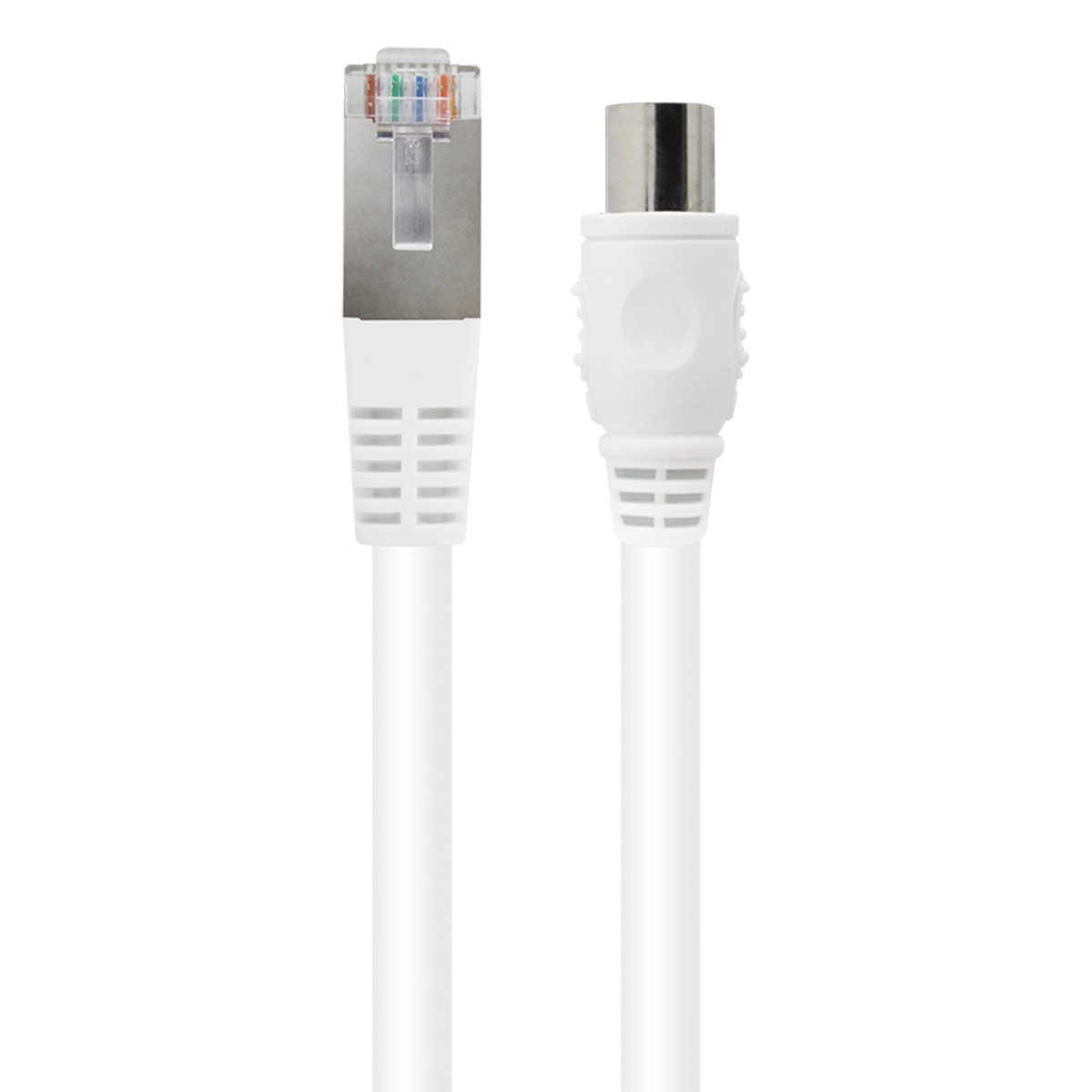 Câble coaxial 9,52 mm mâle vers Ethernet RJ45 2m pour prise murale
