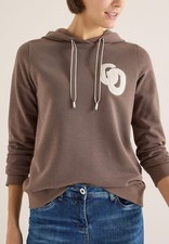 CECIL Damen Sweatshirt Hoodie mit Stickerei - braun 303686