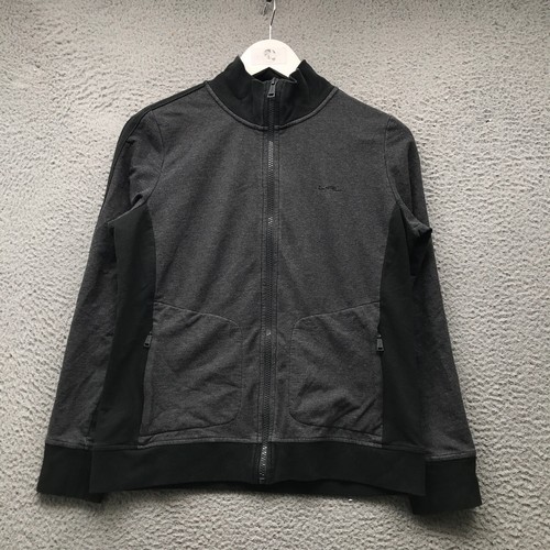 Lauren Ralph Lauren Active Jacket Sweatshirt Womens Medium M Full Zip Gray Black