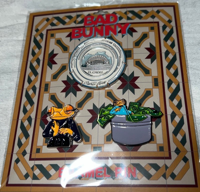 Bad Bunny Enamel Pin Set Rap & Hip Hop Music Original Concert Memorabilia