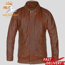 Image of AVIATOR BOMBER LEATHER JACKET FOR YOUR EVERYDAY STREET STYLE FOR MEN
