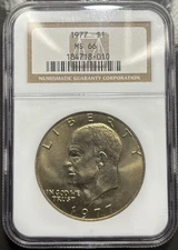 1977 -  $1 Eisenhower Dollar  - NGC MS66