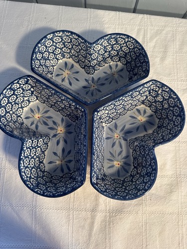 Temp-tations Old World Blue Heart-Shaped Bowls w/Rack (3), 1QT Each. - 第 16/16 張圖片