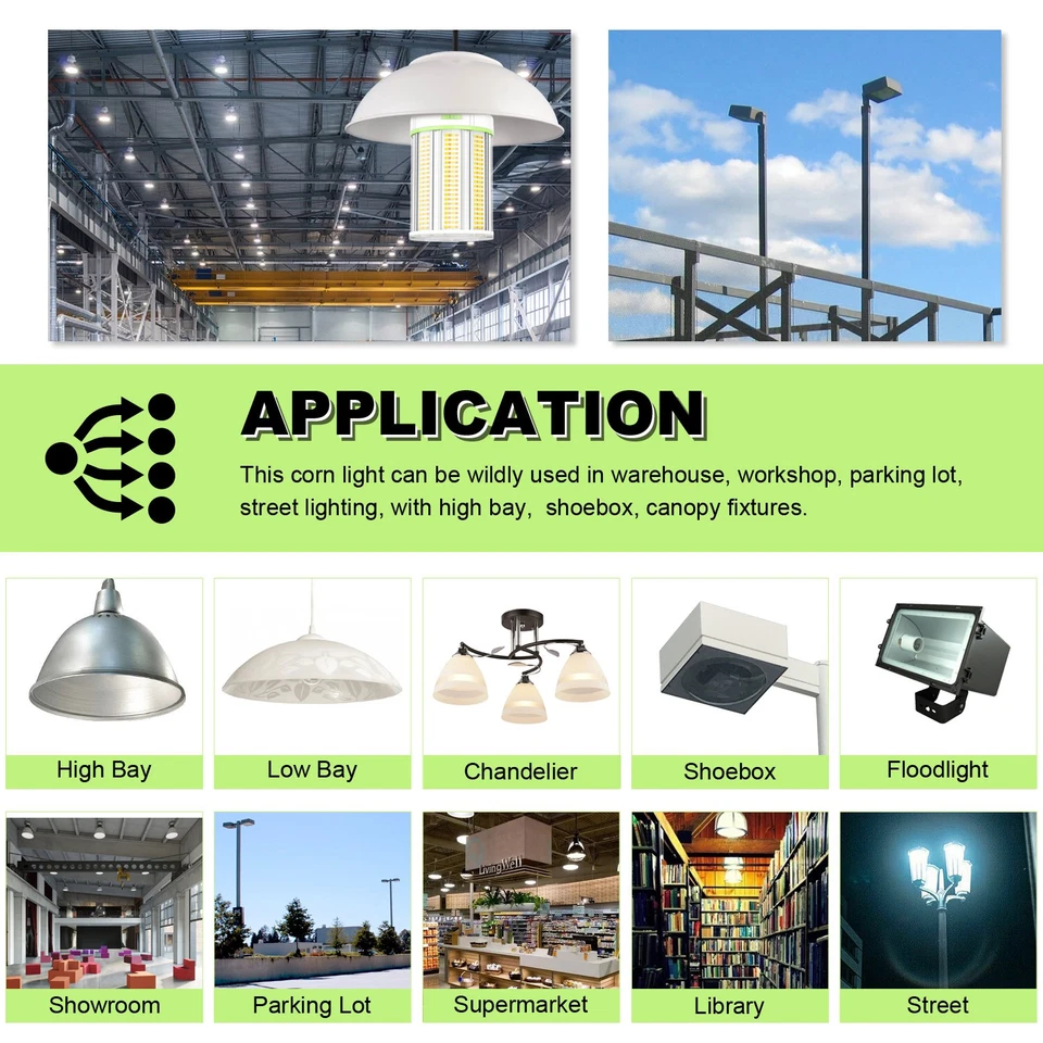 Corn cob Led Light Bulb 75W Fan E39 Base Replace 400W MH/HPS Lamp Adjuatable CCT - Image 3 of 4