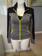 Victoria's Secret PINK Ultimate Women's Track Jacket XS Gray Black Neon Full Zip