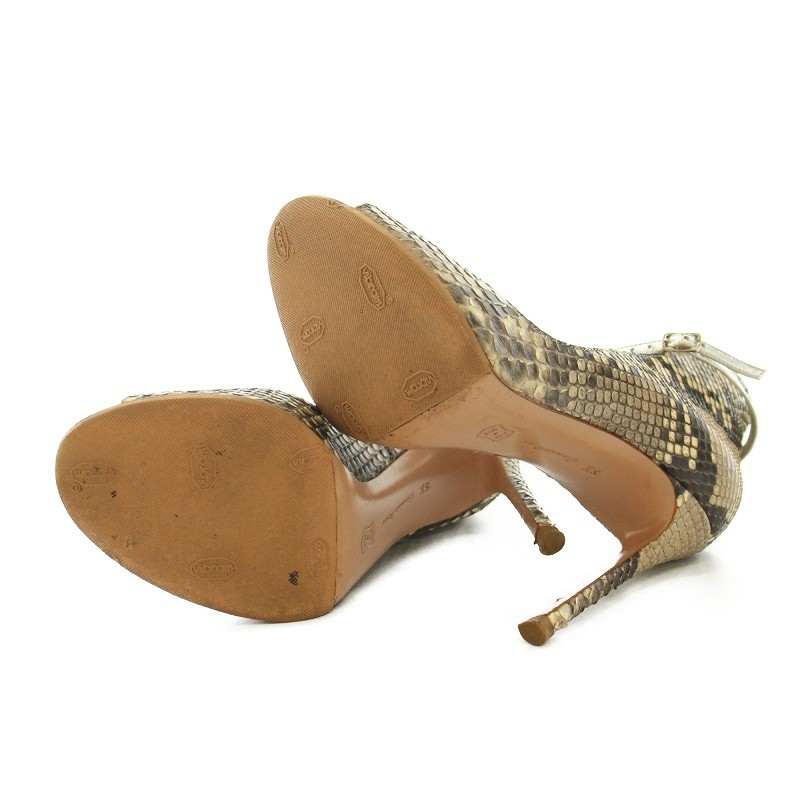 Gianvito Rossi Strap Pumps Python Open Toe High H… - image 7