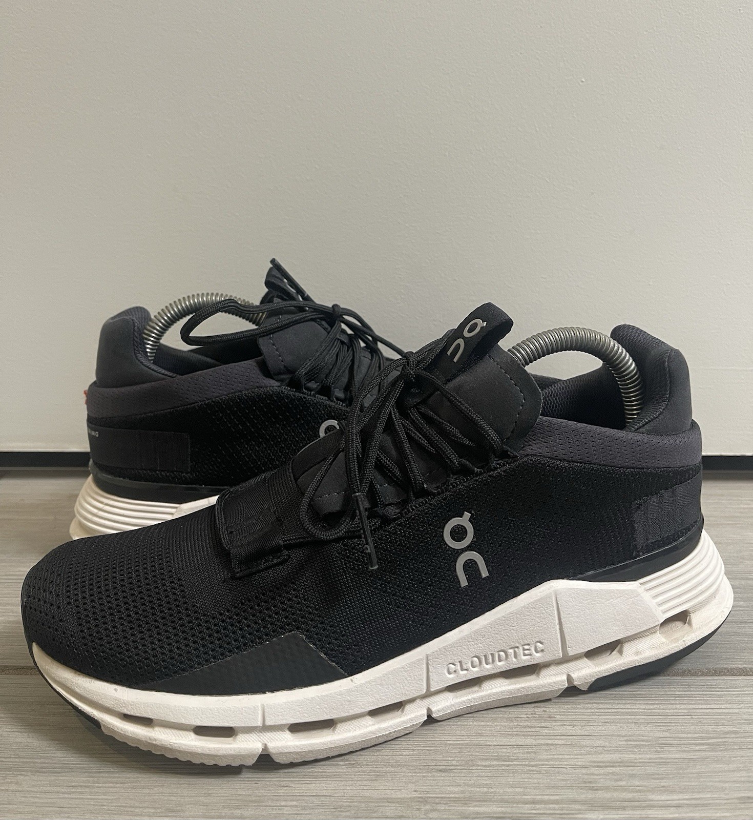 On Cloud Cloudnova Running Shoes Black White Athl… - image 1