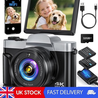 Kompakte 4K Vlogging Kamera mit 180° Flip Screen & 16x Zoom - Reisefertig