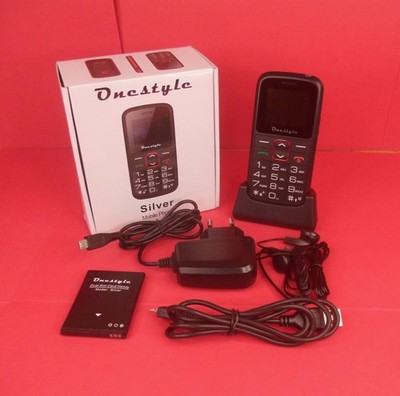 Dual Sim Card Mobile Phone Onestyle Silver mit Ladestation