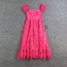 Lulus Dress Womens M Pink Fit & Flare Maxi Tulle Sweetheart Cap Sleeve NWT