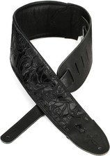 Levy's M4WP-007 Garment Leather Guitar Strap - Black Rose