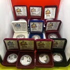 SET 10 WALT DISNEY'S SNOW WHITE 25TH ANNIVERSARY PROOFS 1 TROY OUNCE .999 SILVER