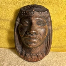 Vintage Chalkware String Holder Wall Decor Cacique Caracas Tribe Chief Venezuela