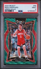 2024 PANINI SELECT GREEN WAVE #68 REED SHEPPARD ROOKIE RC /50 PSA 9