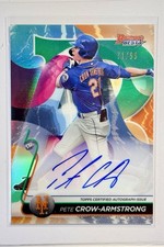 2020 Bowman’s Best Pete Crow-Armstrong Green Refractor AUTO /99  B20-PC PCA Cubs
