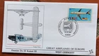 WEST GERMANY DORNIER DO III GREAT AIRPLANES OF EUROPE 1988 FLEETWOOD CACHET FDC