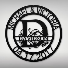 Personalized Family Name Monogram Metal Sign Custom Home Decor Gift for Family