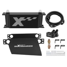 Universal Transmission Engine Oil Cooler 16 Row 10an Aluminum Black Kit
