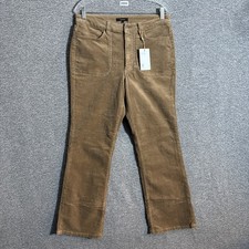 NWT Quince Women's Size 8 Warm Brown Organic Cotton Corduroy Flare Pants