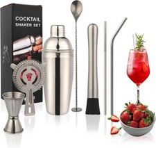 Bartender Kit 8-Piece Cocktail Shaker Set 304-Stainless Steel Free Shipping UK