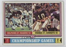1974 Topps Championship Games Ken Stabler Fran Tarkenton #462 HOF 05k6
