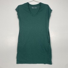 Pact Dress Womens Small Green Organic Cotton V Neck T-Shirt Pockets Casual
