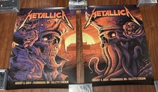 SET 2 METALLICA F4D ARTIST EDITION POSTERS FOXBOROUGH MA GILLETTE STADIUM 21/50