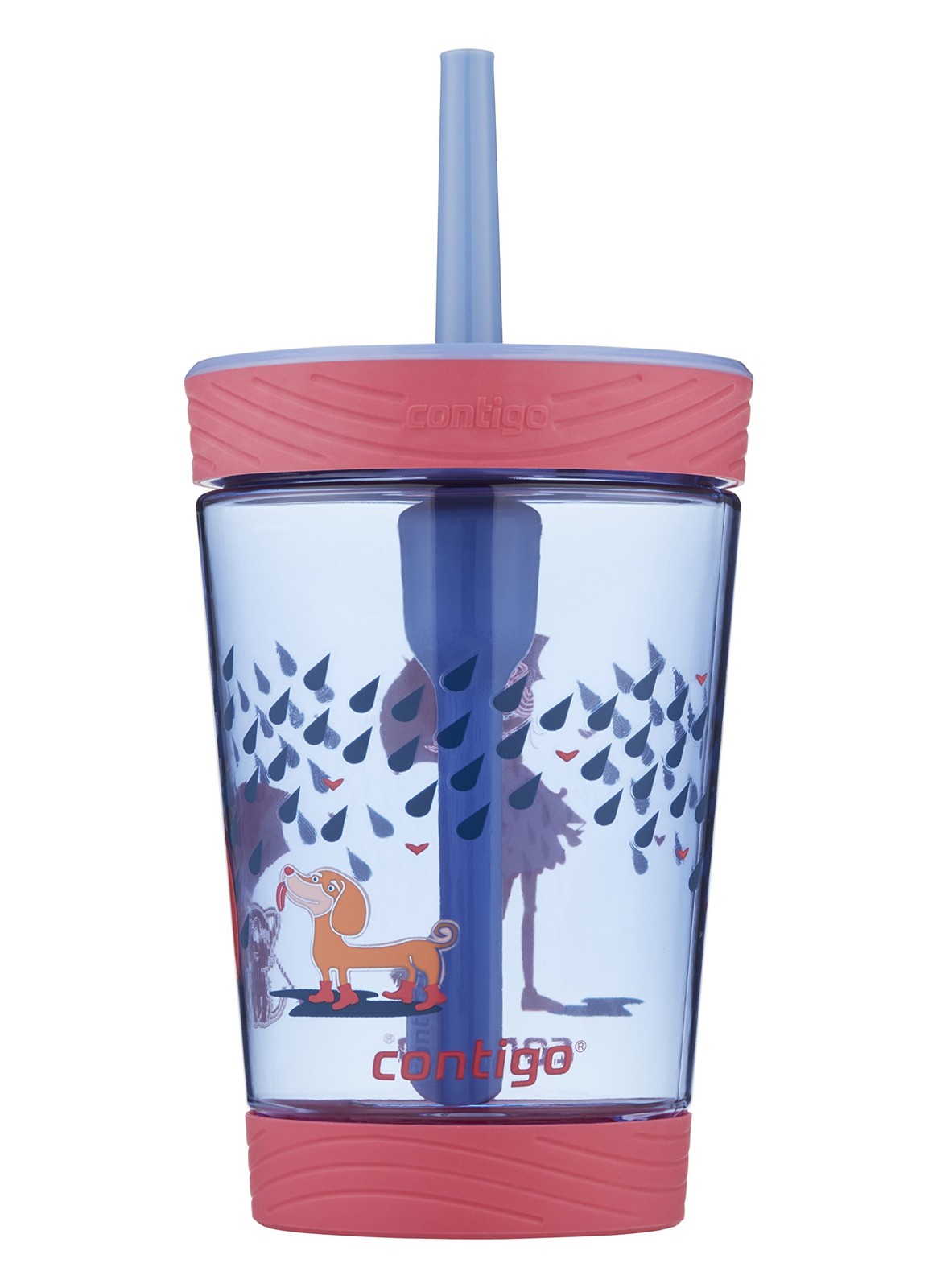 Raining Cats And Dogs Kids Tumbler 14Oz Spill Proof With Straw Dishwasher Safe