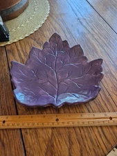 2003 Mervyn's 8"×8.5" Decorative Plum Leaf Trinket Dish/Plate New Old Stock WT
