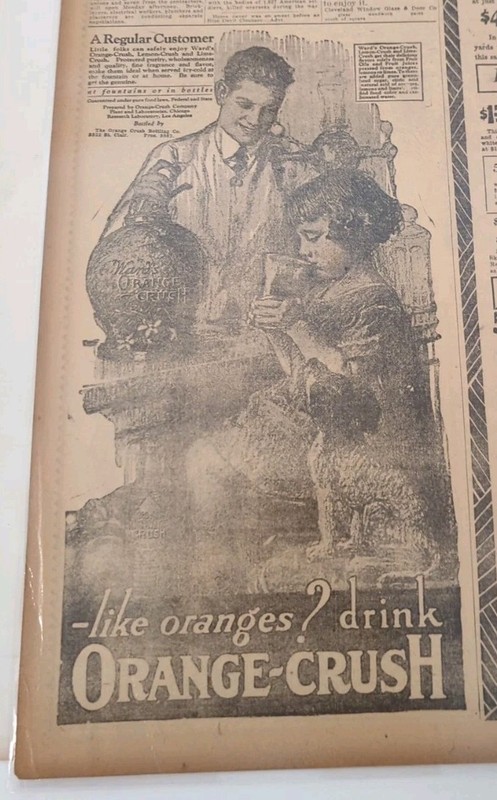 JUNE 6, 1921 NEWSPAPER PAGE #2246-  ORANGE CRUSH- A REGULAR CUSTOMER