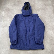 L.L. Bean Parka Womens Medium USA Outdoor Hiking Rain Coat, Blue