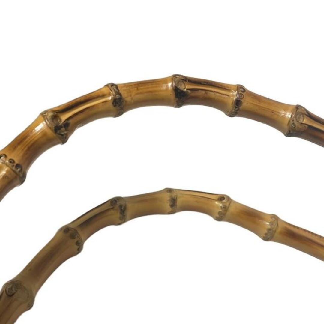 Gucci Bamboo Tote Bag Ivory Leather Studded Used 24x25-41cm thumbnail 6