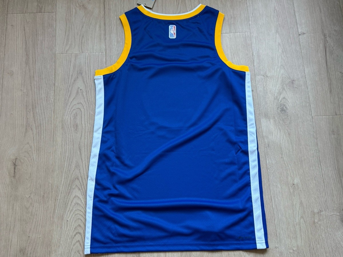 Nike Golden State Warriors Swingman Jersey Blue Yellow M NBA NWT 