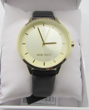 NEW Nine West Black Gold Two Tone Women's Wrist Watch
