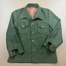 Excellent 1970s John Blair Madeweave Hunter Green Leisure Jacket 70s Dagger M/L