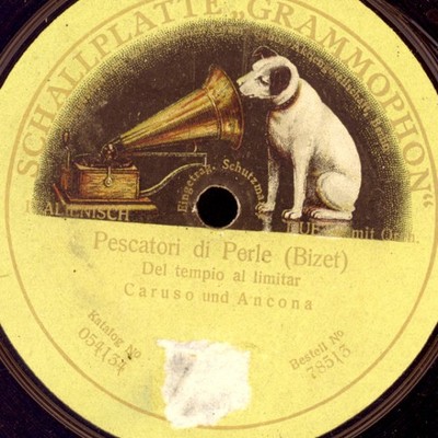 ENRICO CARUSO & ANCONA ''Pescatori di Perle'' Del tempio al..Schellack 78rpm G4744