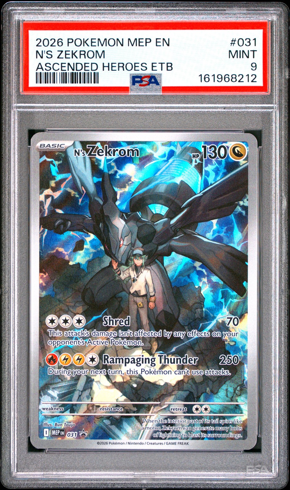 2026 POKEMON MEP EN-ME BLACK STAR PROMO #031 N'S ZEKROM PSA 9