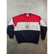 Vintage Sweatshirt Womens M Alfred Dunner Nautical Anchor Red White Blue Read