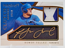 2019 Panini Immaculate Rowdy Tellez Rookie Auto On Card Game-used Jersey 10/49. rookie card picture