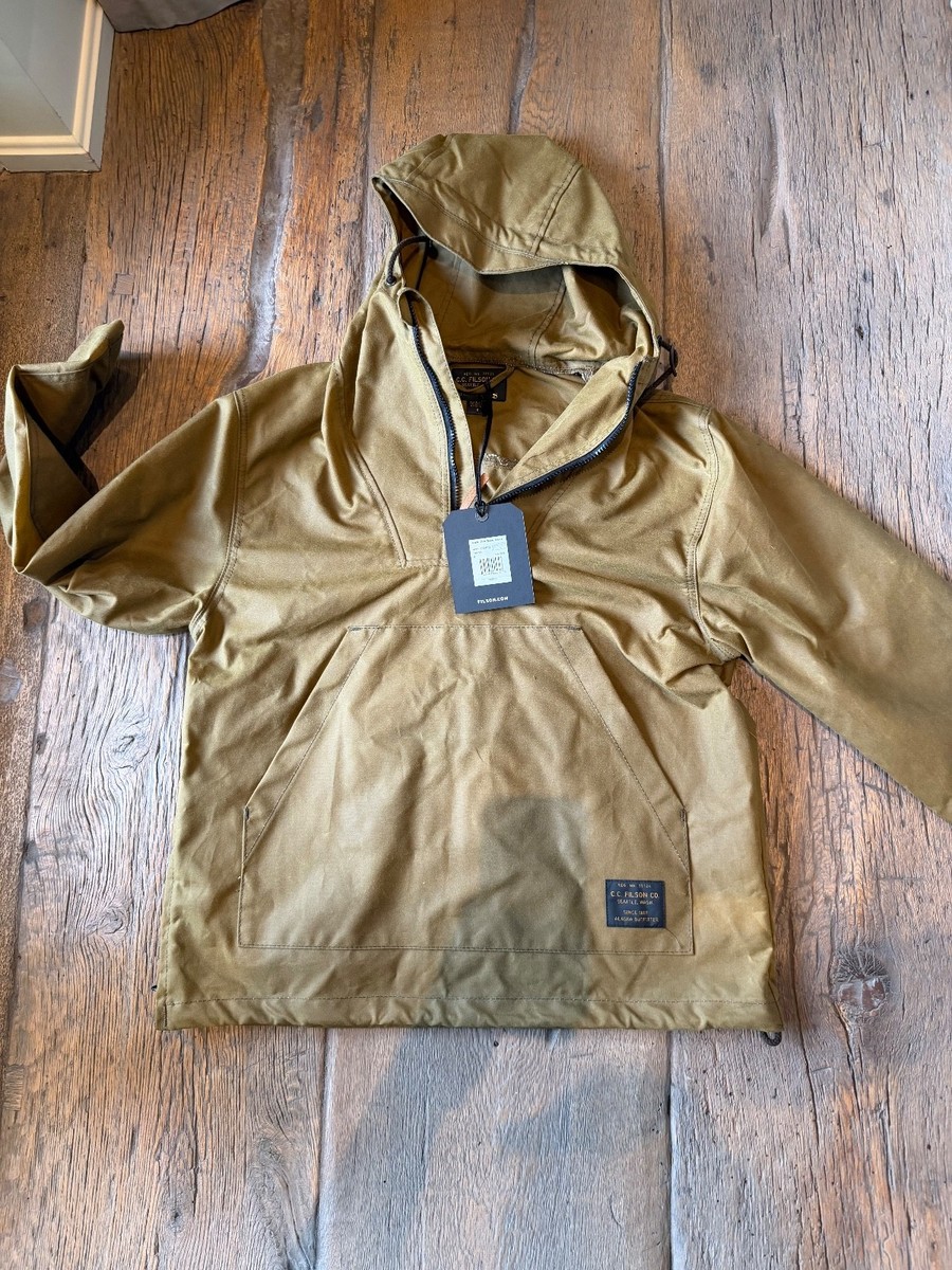 Filson Shelter Cloth Waxed Anorak 20264533 USA Small Dark Tan