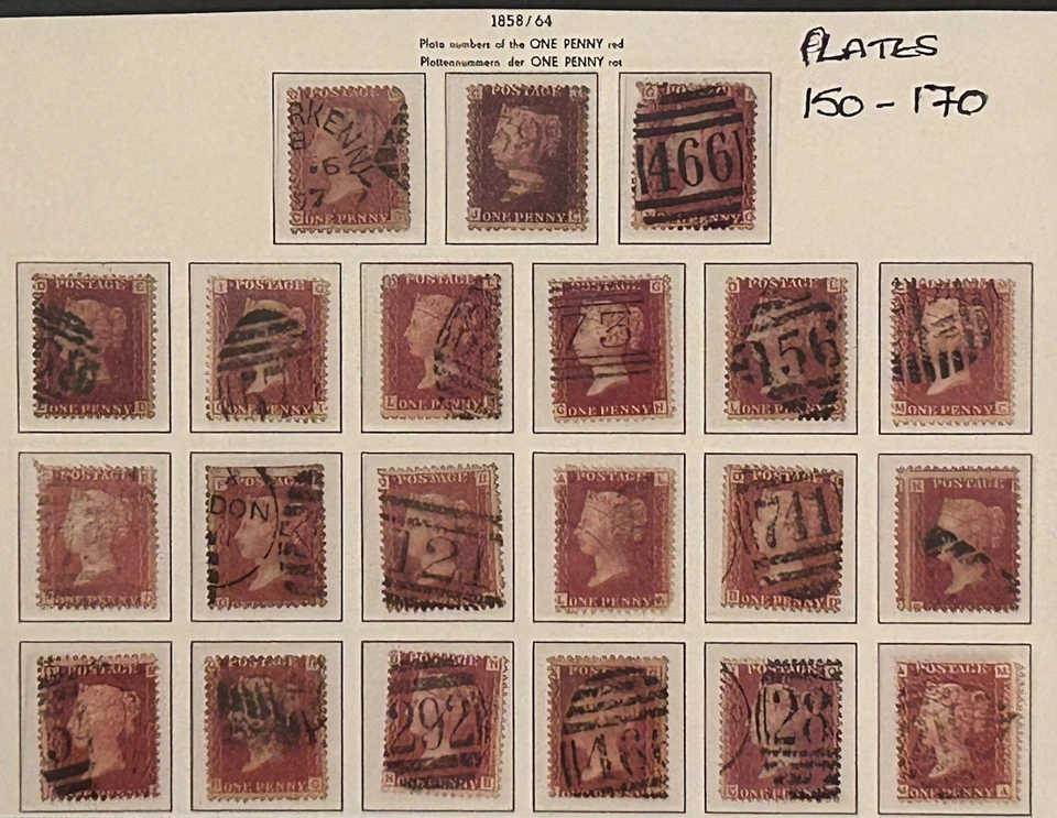 Placas rojas QV 1858 1d centavo 150-170 Fu a Gu ver escaneos - Imagen 1 de 1