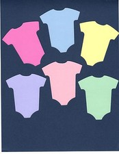 One Piece Baby Suit die cuts, 3" x 1.5", 10 pcs. like Gerber Onesie 