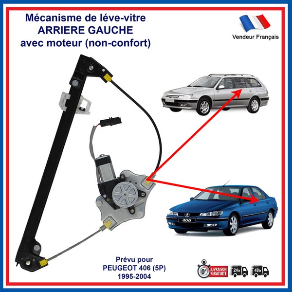 Mechanismus Fensterheber Mit Motor Hintere Links Nuckel FüR 406 Pause 5 TüRen-image