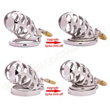 Peni Lock Male Stainles Steel Chastity Device Anti Off Ring Metal Chastity Cage