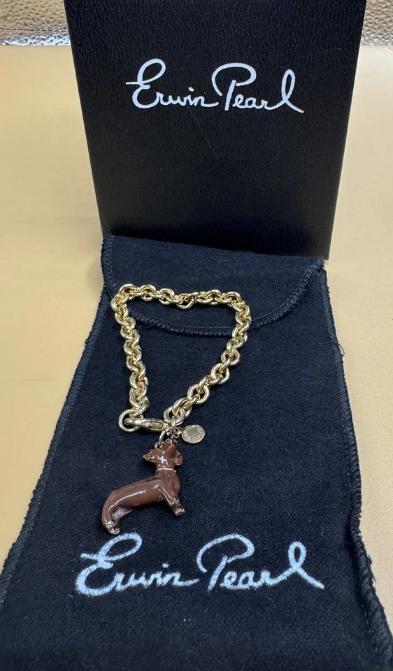 Authentic Erwin pearl Dachshund Bracelet - Image 3 of 4
