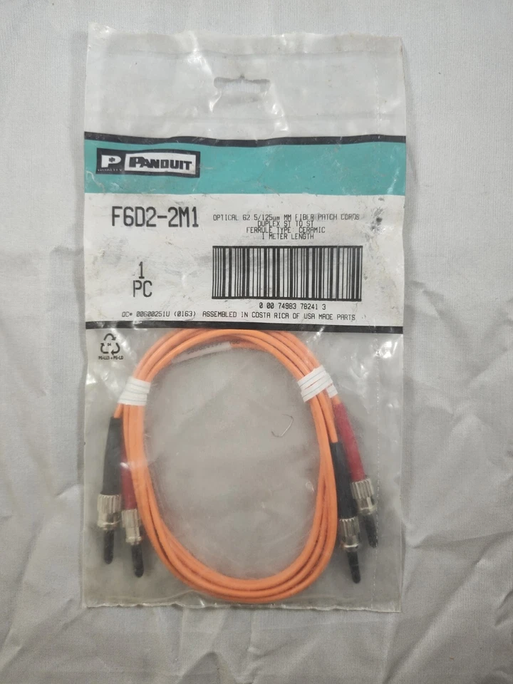 Panduit F6D2-2M1 Optic 62 5/125um Fiber Patch Cords Duplex Ferrule Type Ceramic  - Image 2 of 4