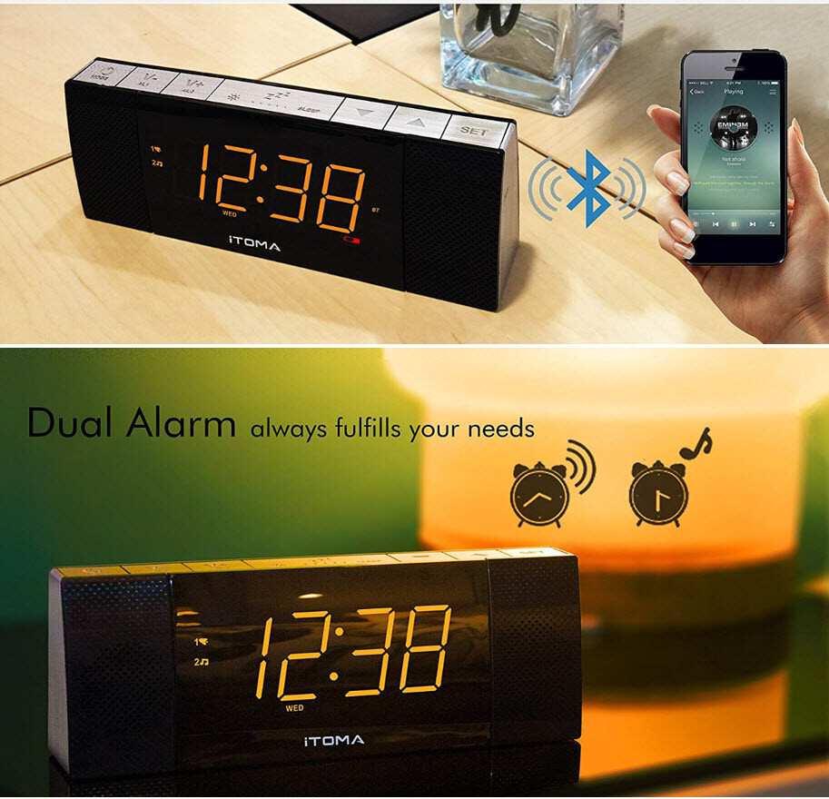 Digital Alarm Clock Fm Radio Bedside Night Light Dual Alarms Usb Charge Led For Sale Online Ebay