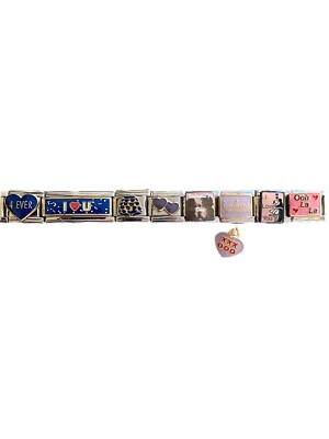 20 Charm Valentine s Love Dangling Heart Bracelet Italian Charm New