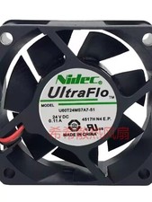 NIDEC U60T24MS7A7-51 6025 24V 0.11A 6CM 2 Wire Silent Cooling Fan