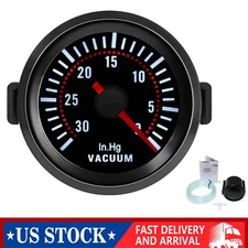 Universal 2" 52mm Car Vacuum Pressure Gauge Meter 0-30 In.Hg White LED Light US